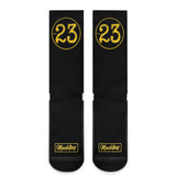 Machtees No.23 Black Crew Socks